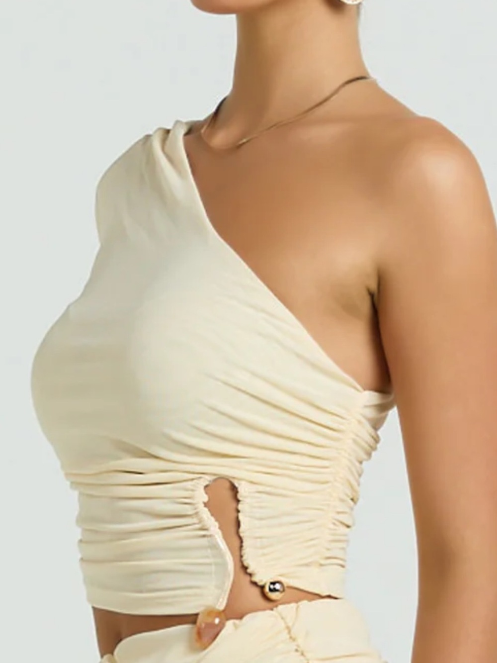 Showpo Asymmetrical Mesh Crop Top